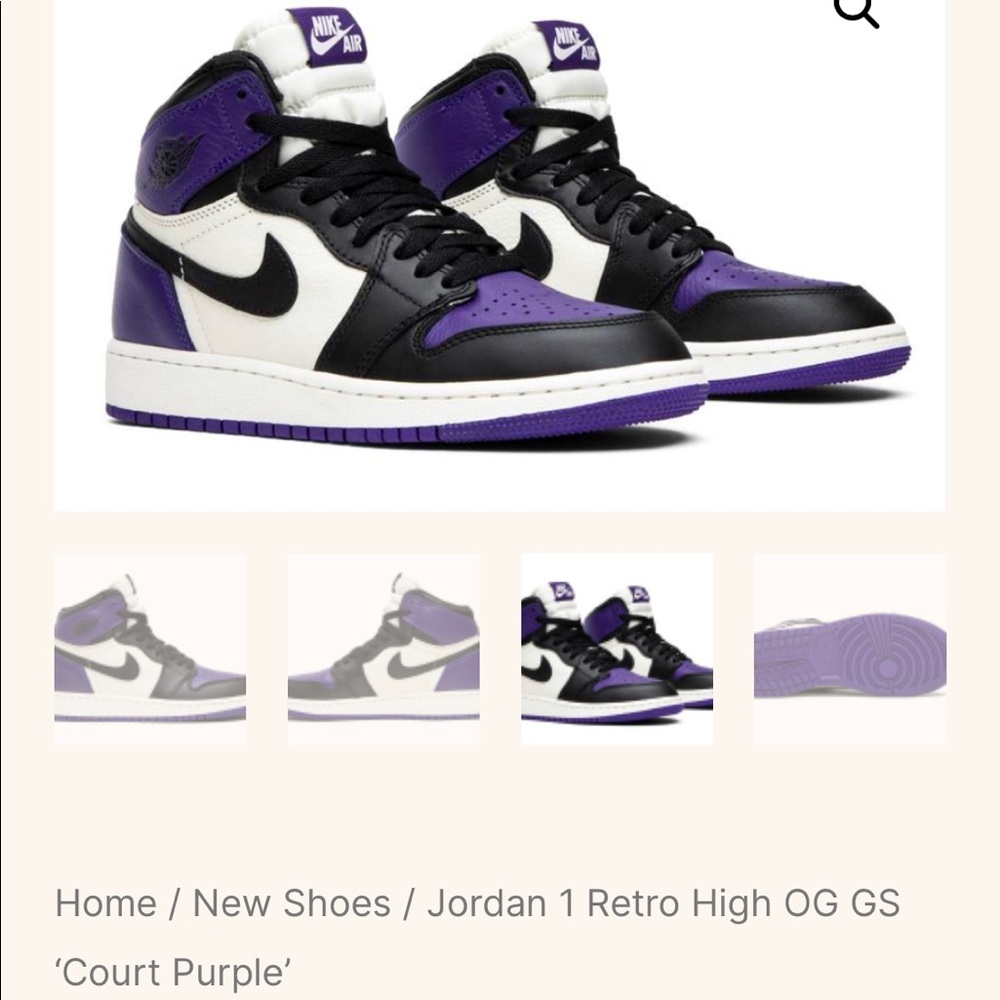 Jordan 1 Retro High OG GS ‘Court Purple’ 2018